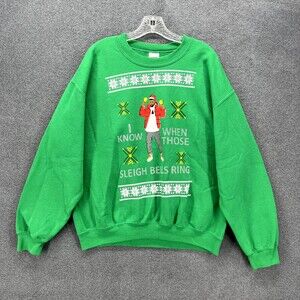 Merry Christmas Sweater Size L Green Drake Dance Crewneck Pullover sweatshirt